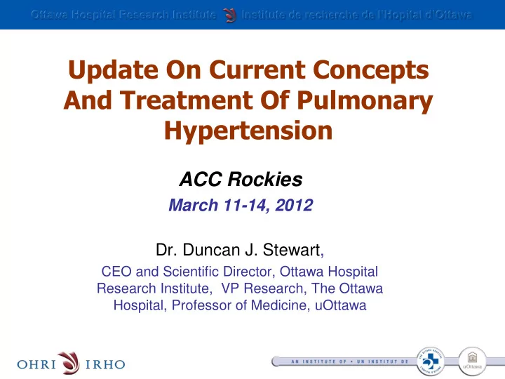 and treatment of pulmonary hypertension