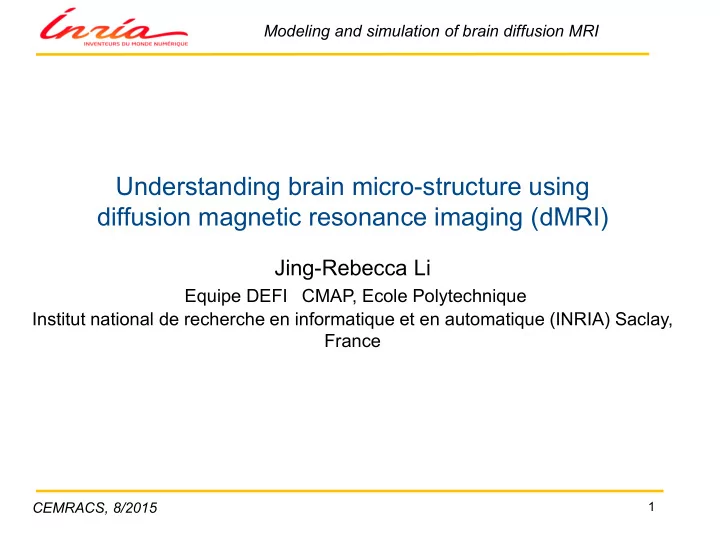 understanding brain micro structure using diffusion