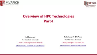 Overview of HPC Technologies  Part-I  Dhabaleswar K. (DK) Panda  Hari Subramoni  The Ohio State