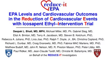 EPA Levels and Cardiovascular Outcomes  in the Reduction of Cardiovascular Events with Icosapent
