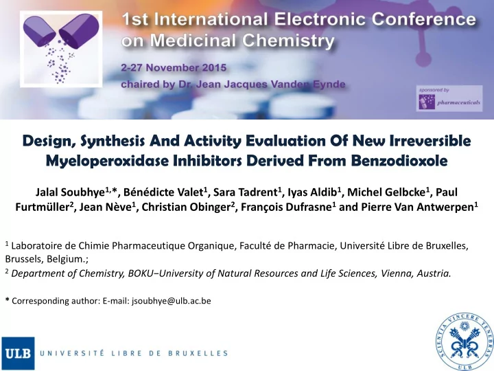 myeloperoxidase inhibitors derived from benzodioxole
