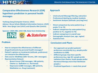 Comparative Effectiveness Research (CER)  hypothesis prediction in personal health