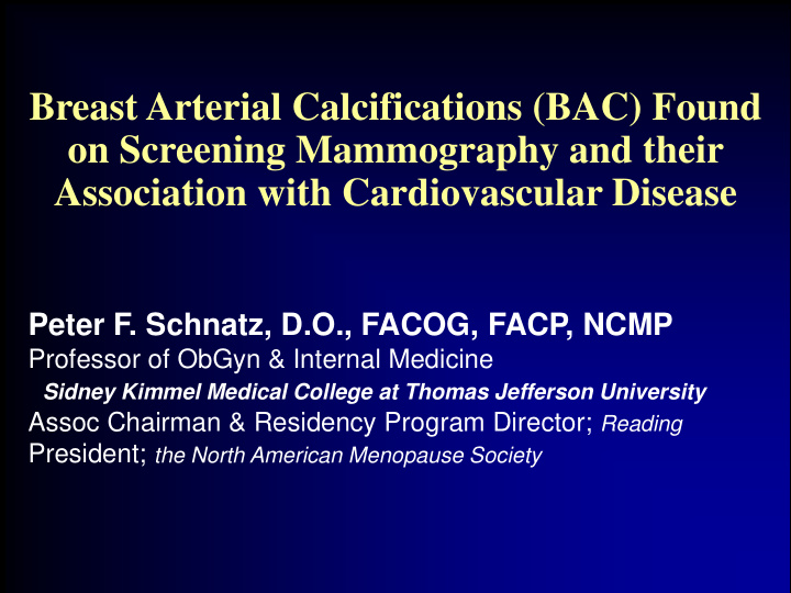 breast arterial calcifications bac found