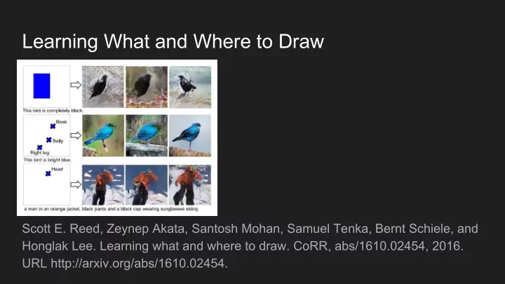 learning what and where to draw