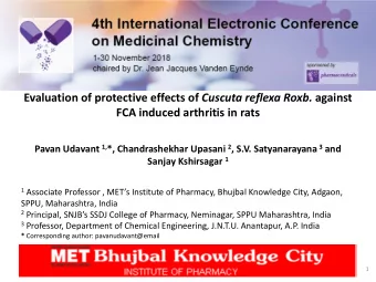 Evaluation of protective effects of Cuscuta reflexa Roxb. against  FCA induced arthritis in rats