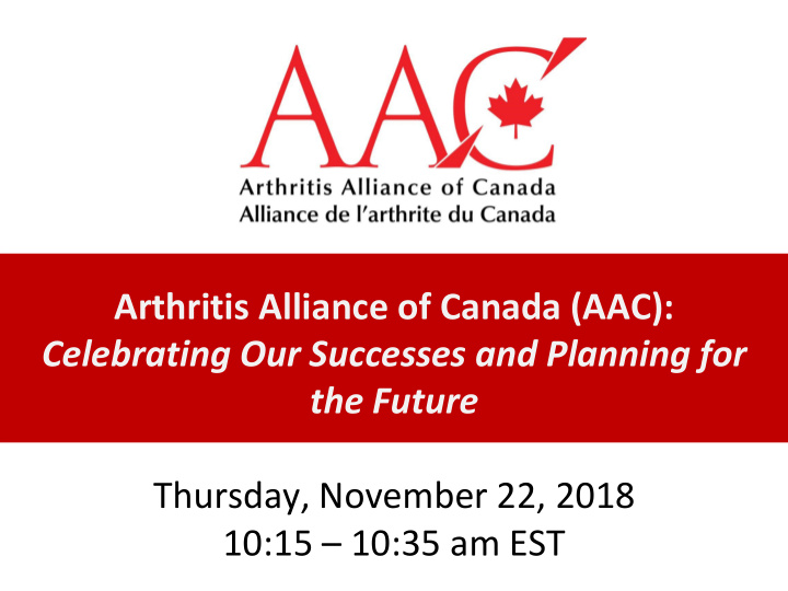 arthritis alliance of canada aac