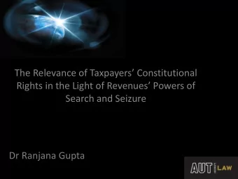 The Relevance of Taxpayers Constitutional  Rights in the Light of Revenues Powers of Search
