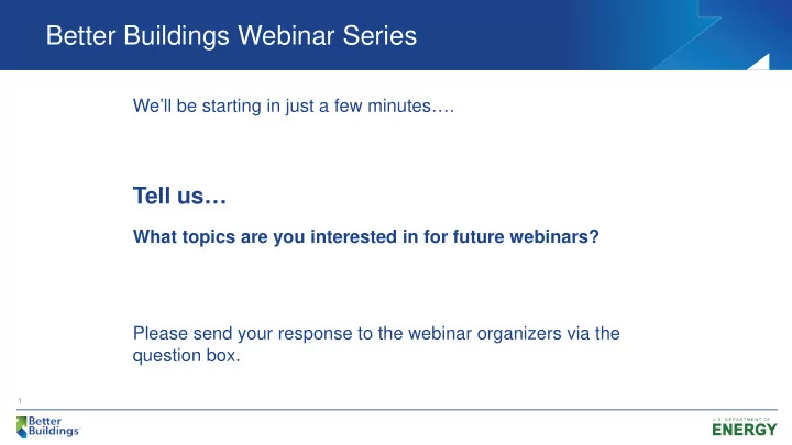 better buildings webinar series