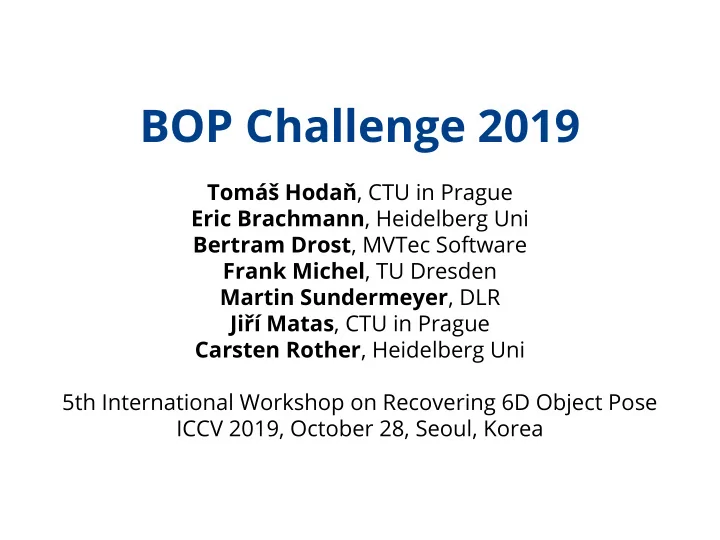 bop challenge 2019