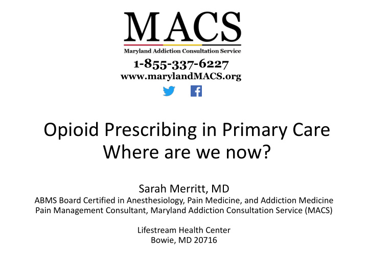 opioid prescribing in primary care where are we now