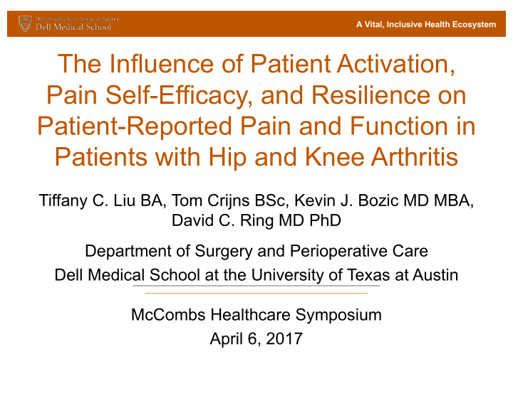 the influence of patient activation pain self efficacy