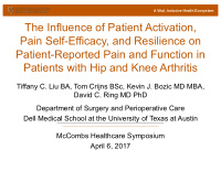 the influence of patient activation pain self efficacy