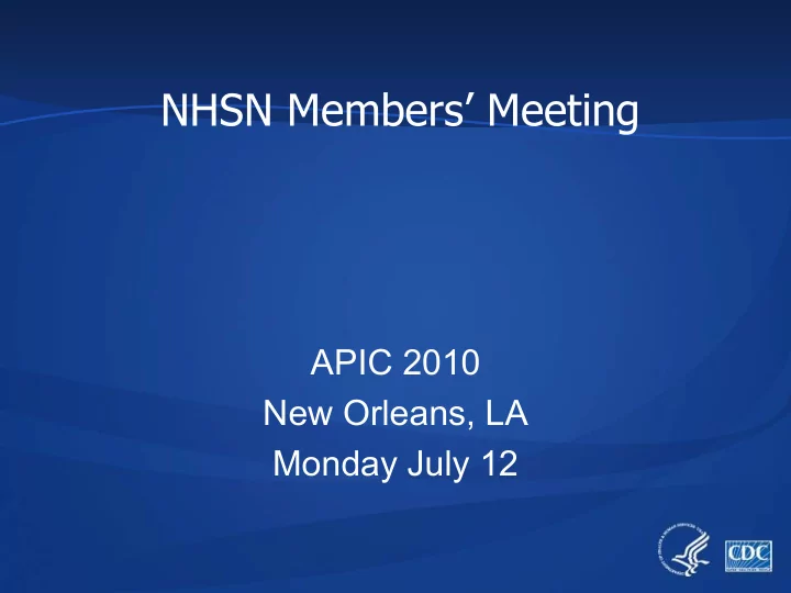 nhsn members meeting