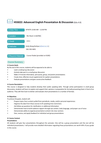 Homework  Period  Inclass  1  Introduction of Presentation &amp;  6/29  Discussion -  Overview