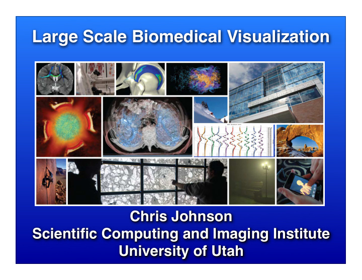 large scale biomedical visualization
