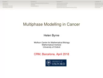 Multiphase Modelling in Cancer  Helen Byrne  Wolfson Centre for Mathematical Biology  Mathematical