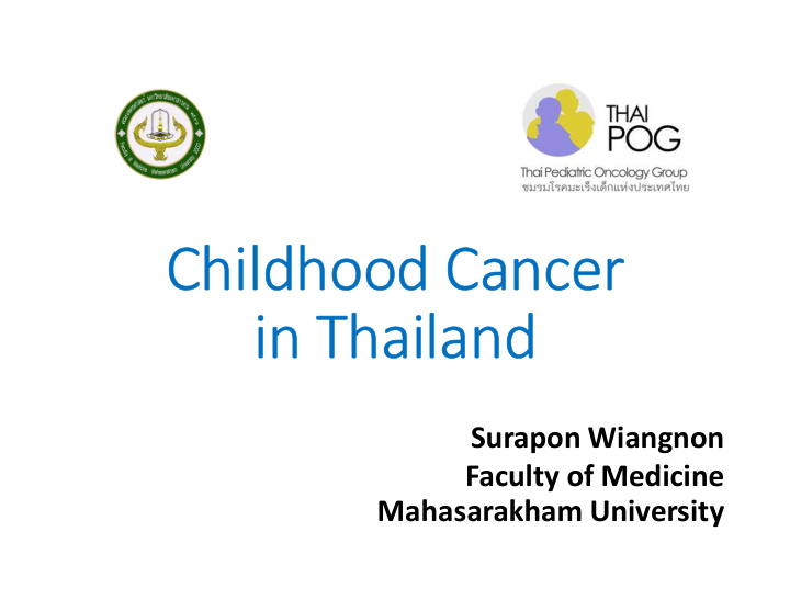 childhood cancer in thailand