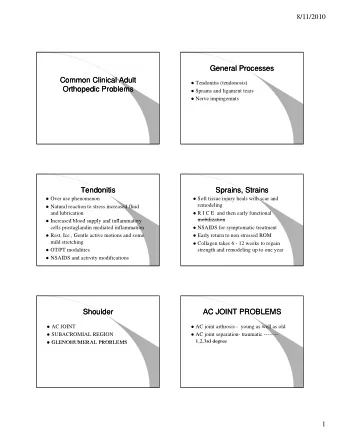 General Processes  General Processes  Common Clinical Adult  Common Clinical Adult  Tendonitis