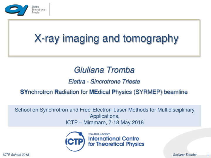 x ray imaging and tomography