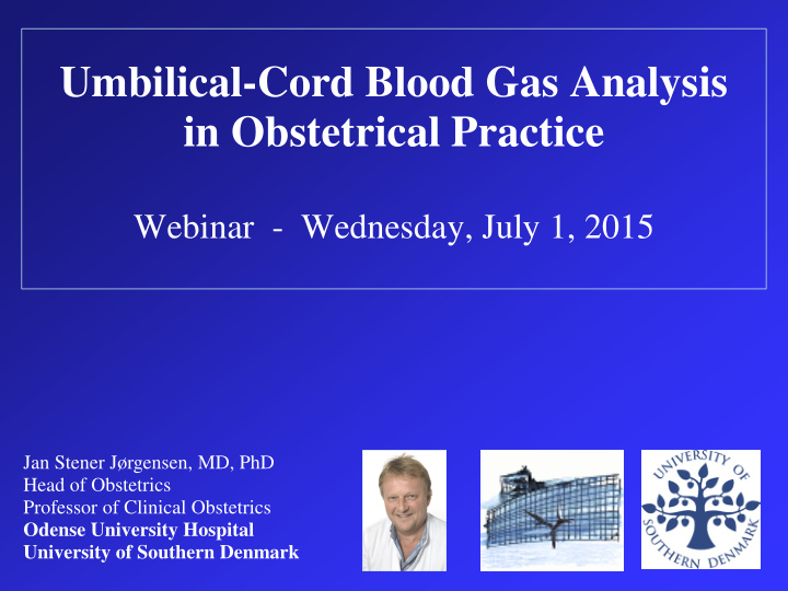 umbilical cord blood gas analysis in obstetrical practice