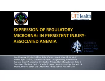 Camille Apple, Elizabeth Miller, Julie A Stortz, Juan C Mira, McKenzie K  Hollen, Tyler J Loftus,