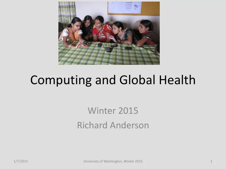 computing and global health