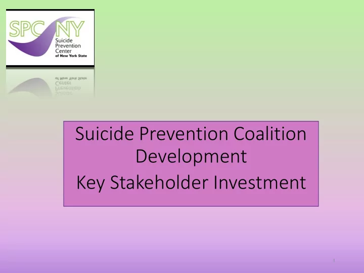 suicide prevention coalition development key stakeholder