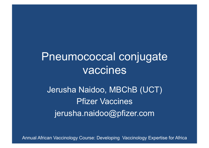 pneumococcal conjugate vaccines
