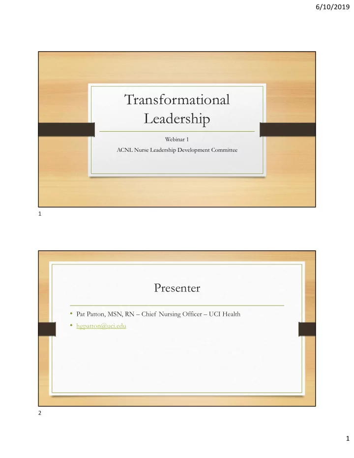 transformational leadership