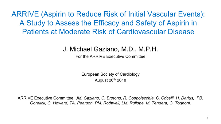 arrive aspirin to reduce risk of initial vascular events