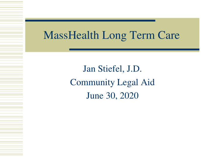 masshealth long term care