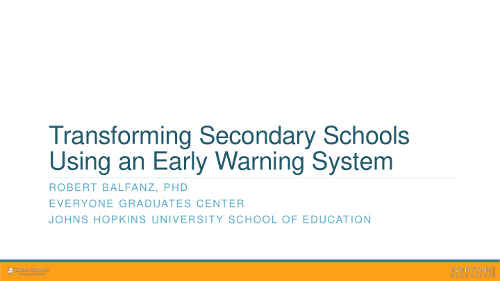 transforming secondary schools using an early warning