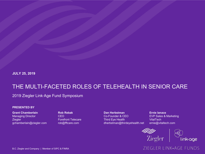 the multi faceted roles of telehealth in senior care