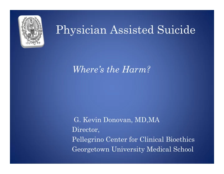 physician assisted suicide