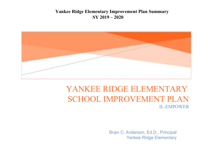 yankee ridge elementary school improvement plan