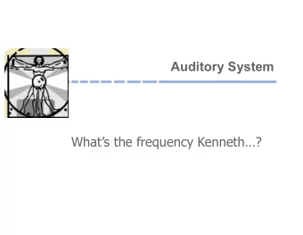 Auditory System  Whats the frequency Kenneth?  Overview  Intro  Physical Stimulus: Sound