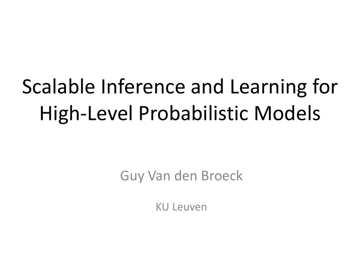 scalable inference and learning for high level