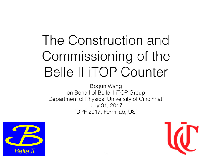 the construction and commissioning of the belle ii itop