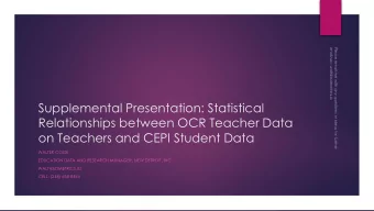 Relationships between OCR Teacher Data  on Teachers and CEPI Student Data  WALTER COOK  EDUCATION