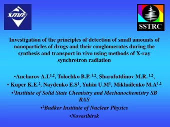 Investigation of the principles of detection of small amounts of  nanoparticles of drugs and their