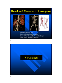 renal and mesenteric aneurysms