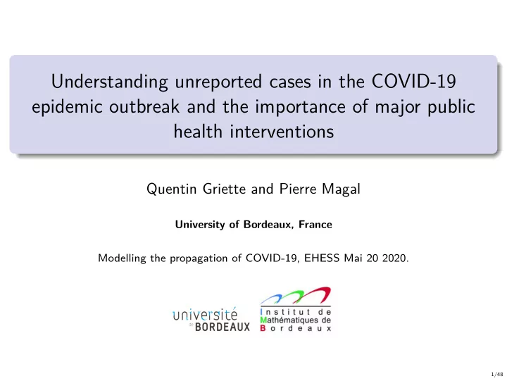 understanding unreported cases in the covid 19 epidemic