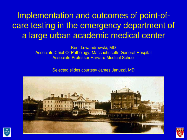 implementation and outcomes of point of care testing in