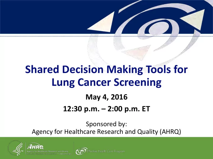 shared decision making tools for lung cancer screening