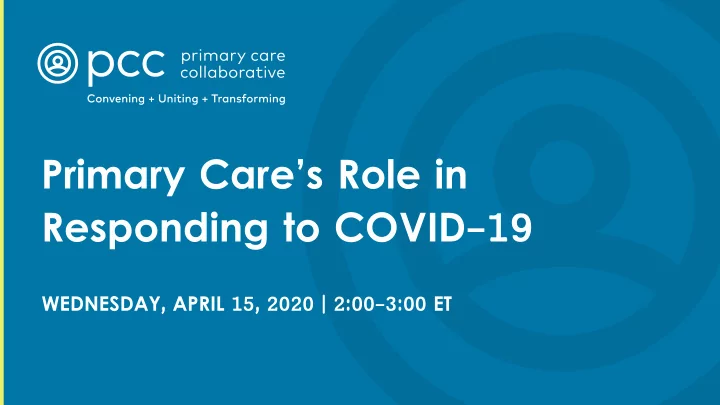 primary care s role in