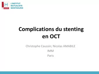 en OCT  Christophe Caussin; Nicolas AMABILE  IMM  Paris  Conflits dintrts  Programme d
