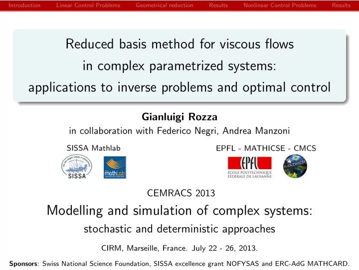 reduced basis method for viscous flows in complex