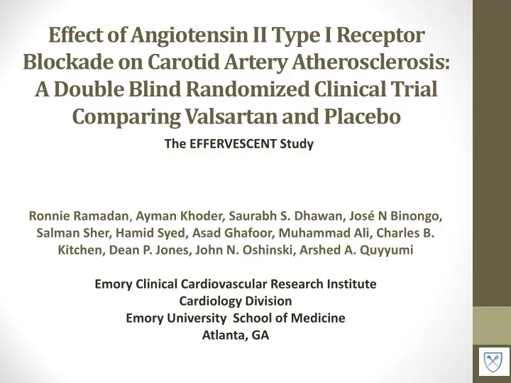 effect of angiotensin ii type i receptor blockade on