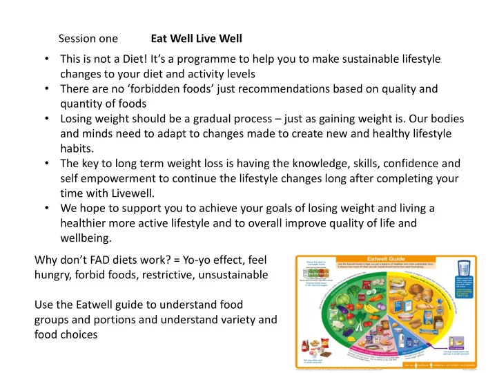 eat well live well