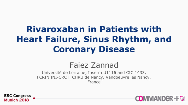 rivaroxaban in patients with heart failure sinus rhythm